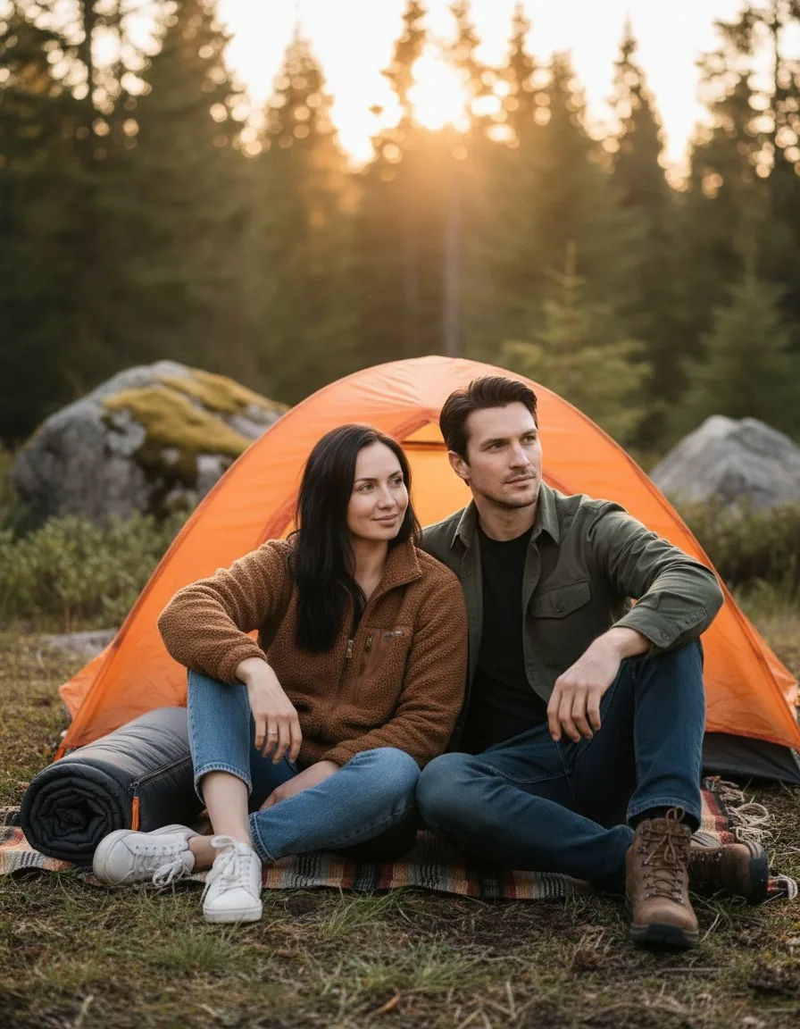 Лесной закат⛺

⚠️ Важно: для этого промта нужно одно фото, где сразу два лица. Если совместного фото