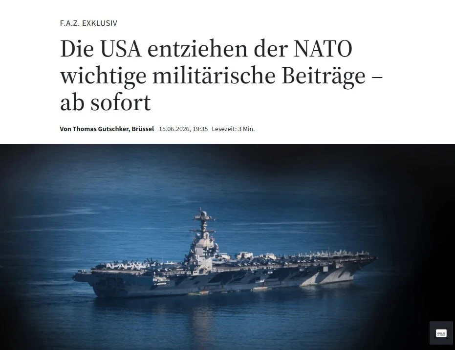 ⚡️США сократили обязательства перед НАТО, отказавшись предоставлять альянсу стратегические бомбардир