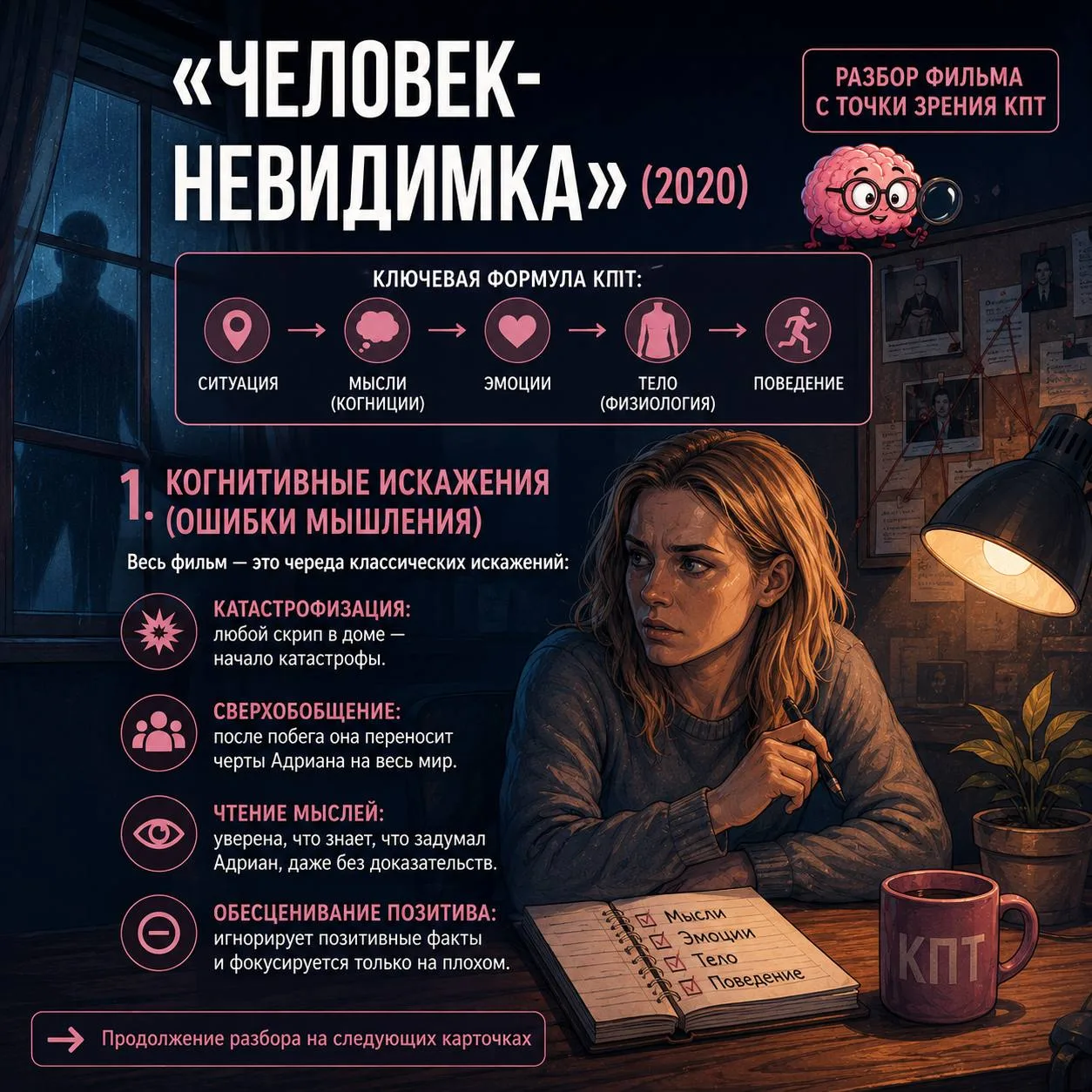 🎬 «Человек-невидимка»: а что, если посмотреть на фильм глазами КПТ-терапевта?