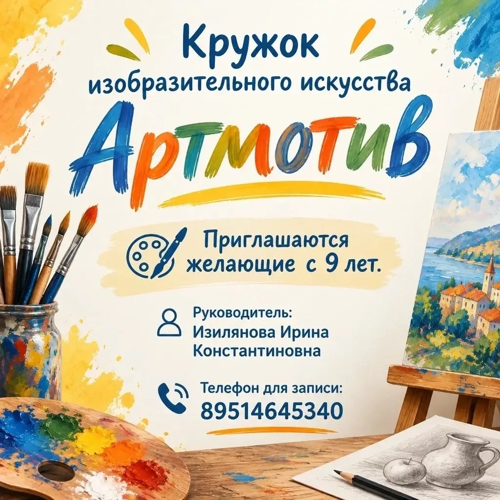 В Аргаяшском РДК открывается новый кружок «АртМотив»!