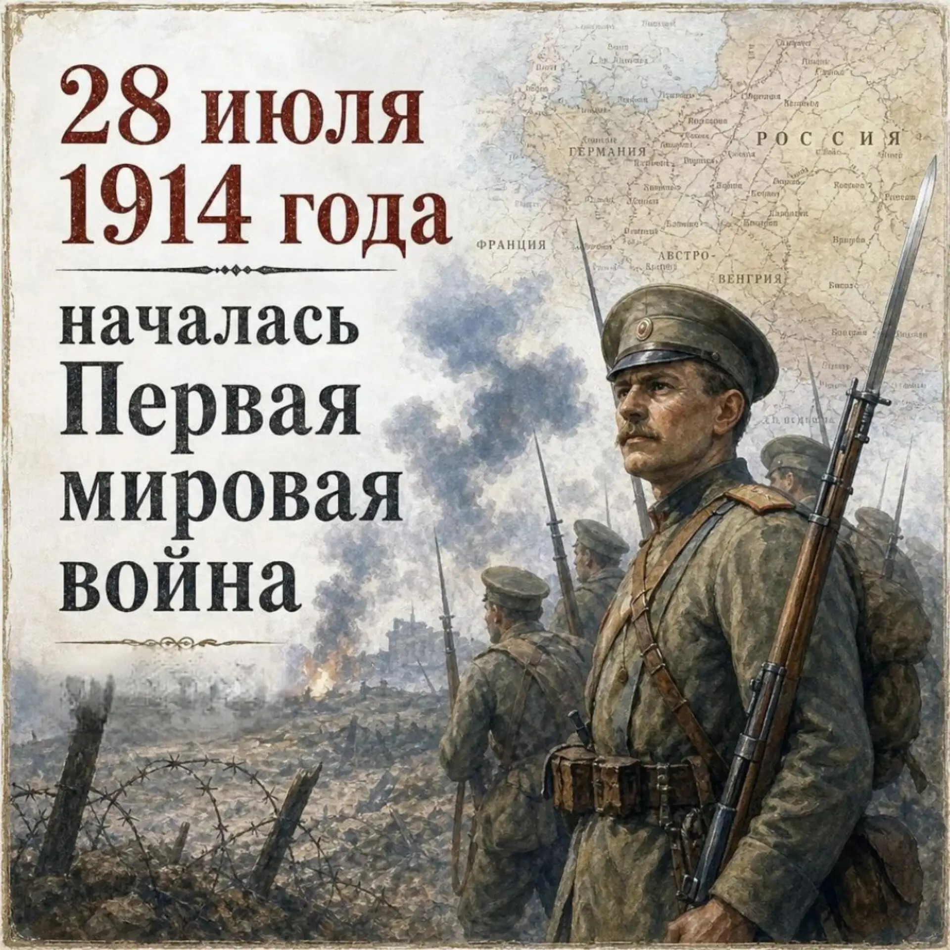 🕊📜 112 лет назад, 28 июля 1914 года, началась Первая мировая война 📜🕊

Один из самых масштабных 