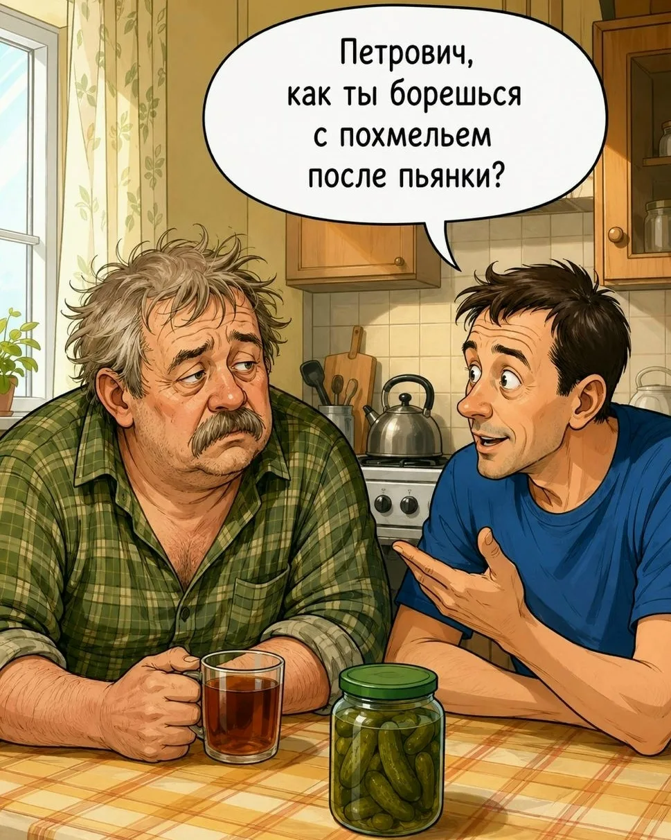 — Петрович, а ты как борешься с похмельем после пьянки?
— Пью капли на спирту.
— А какие именно капл