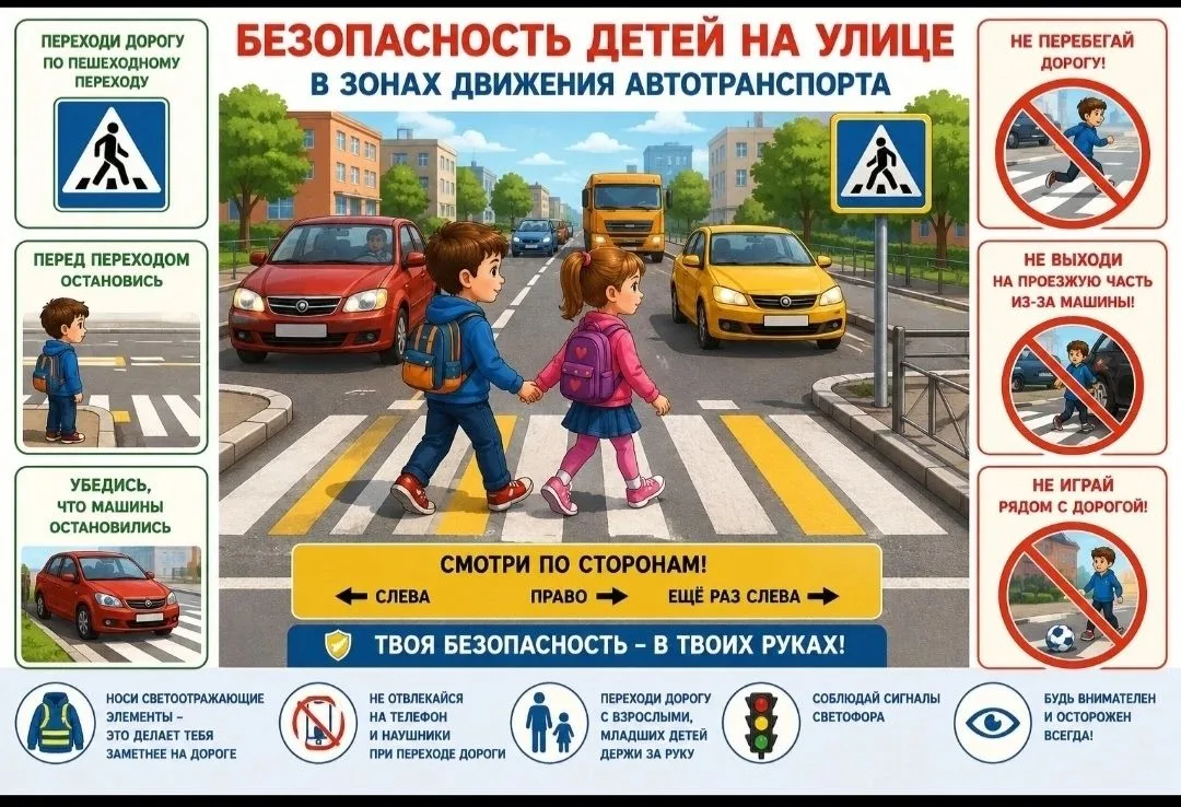 🚗 Безопасность детей на дороге: памятка для родителей