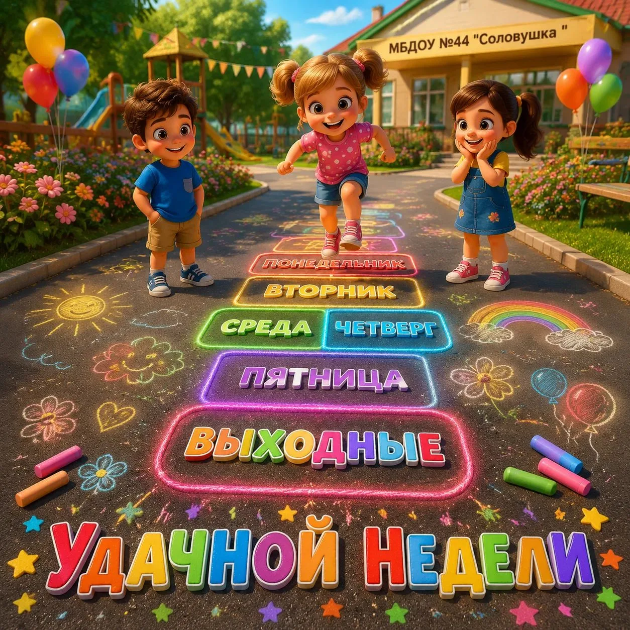 Доброе летнее утро!🌺☀

Новая неделя начинается с солнца и улыбок. 
🌞Детям — весёлых игр, ярких отк