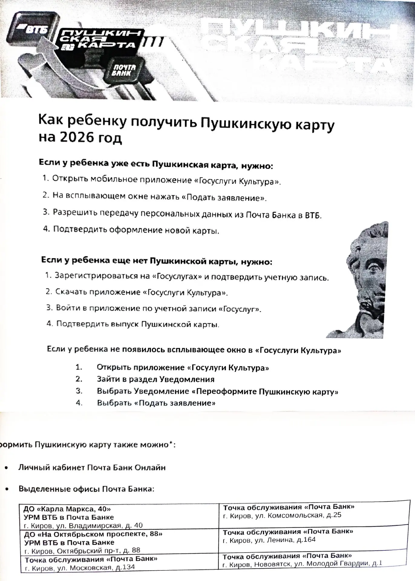 С 14 до 22 лет граждане РФ имеют право получить Пушкинскую карту.