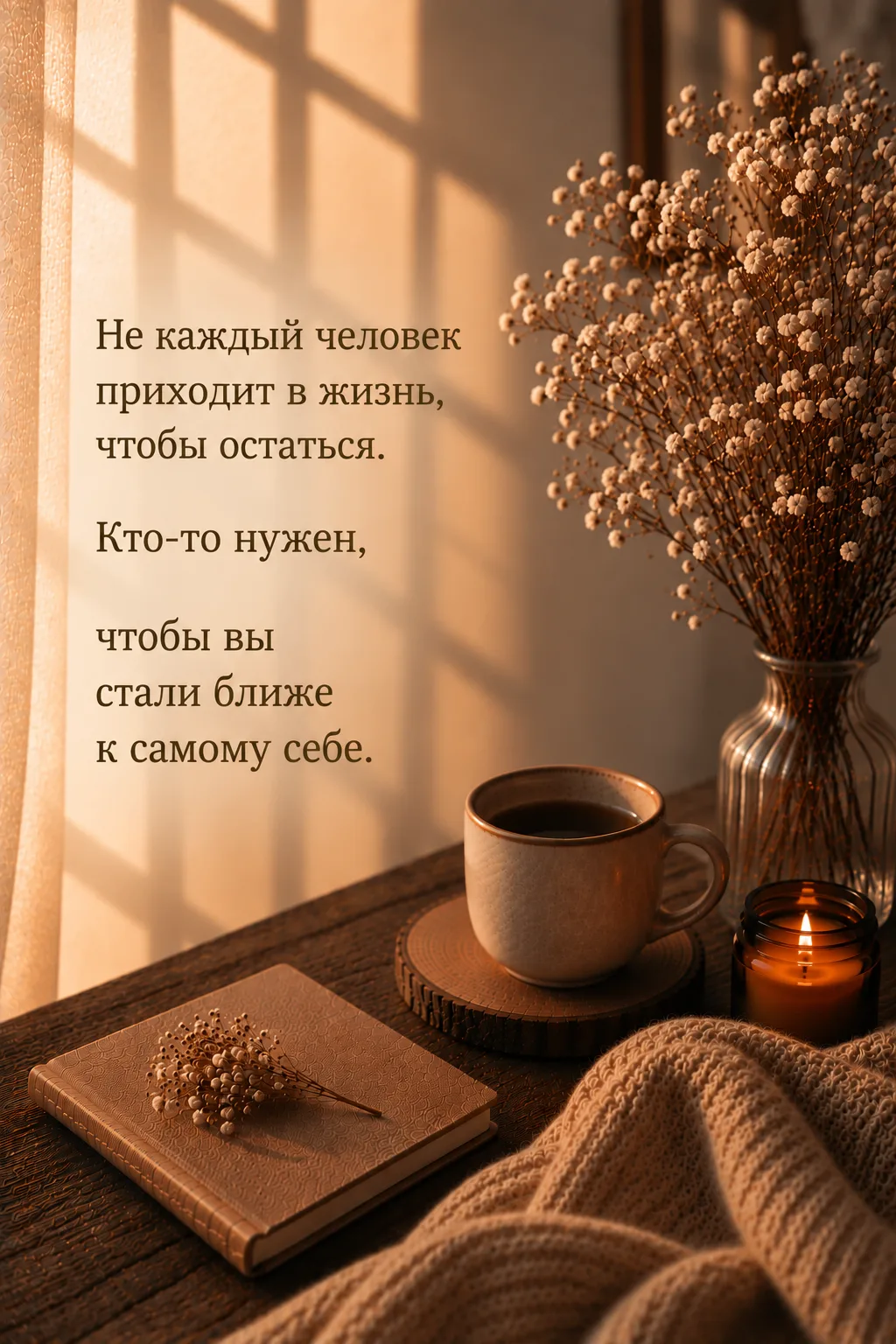 Не каждый человек приходит в жизнь, чтобы остаться. Кто-то нужен, чтобы вы стали ближе ...