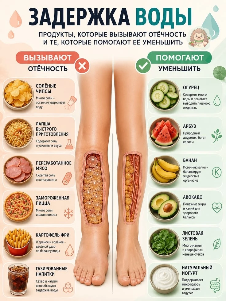 Продукты, которые вызывают отечность 🫠