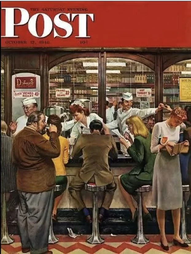 «Закусочная», обложка журнала Saturday Evening Post, 12 октября 1946 г.