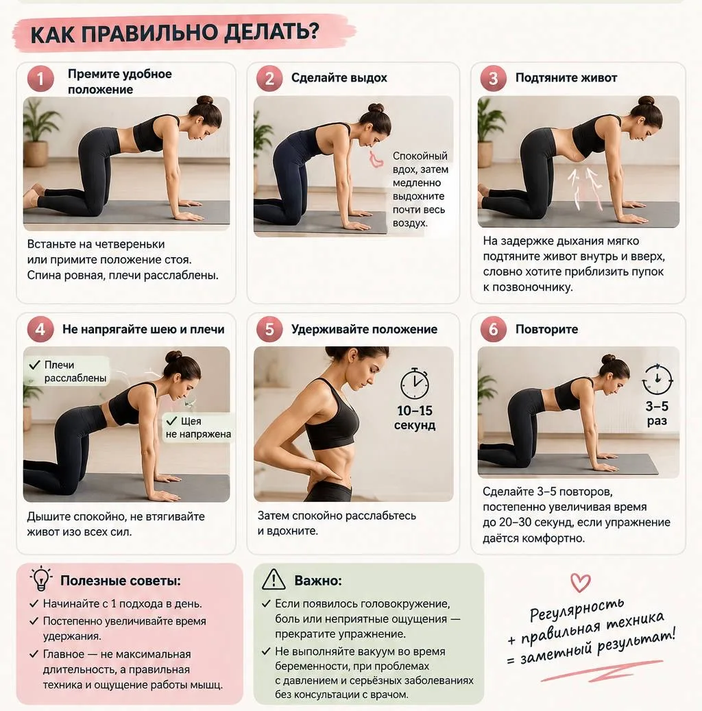 Вакуум для живота — не просто упражнение на плоский живот.