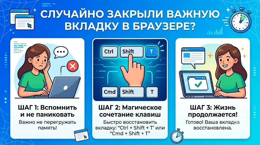 Случайно закрыли важную вкладку в браузере? Она никуда не делась
