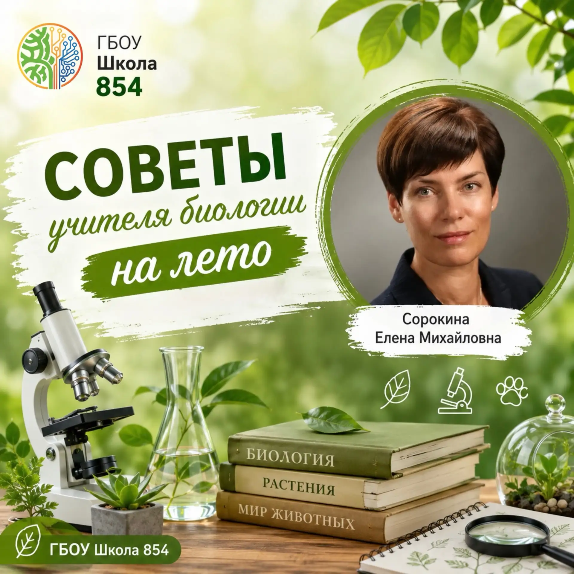 🔬🌿 Советы на лето от учителя биологии Сорокиной Елены Михайловны

Лето — отличное время не только 