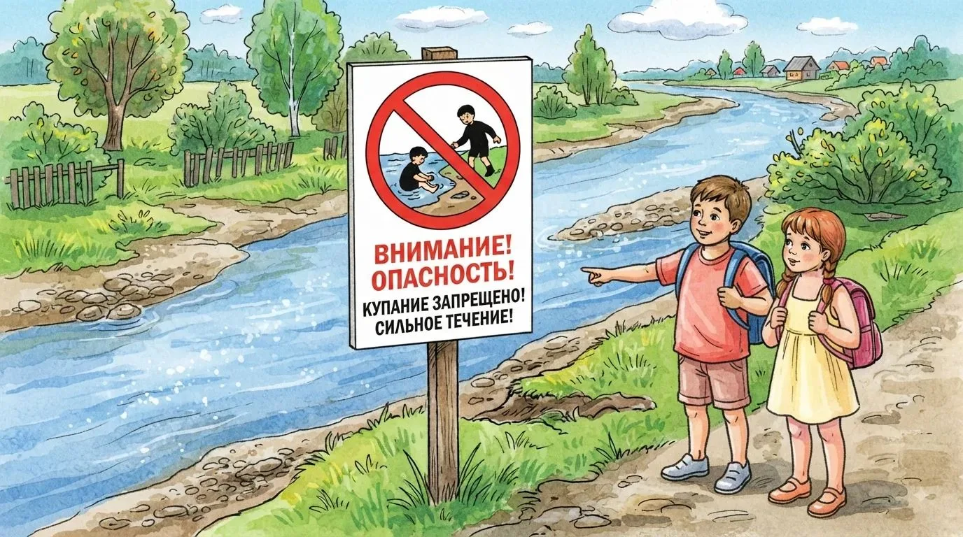 Внимание, родители! Безопасность детей у воды в период паводка‼️