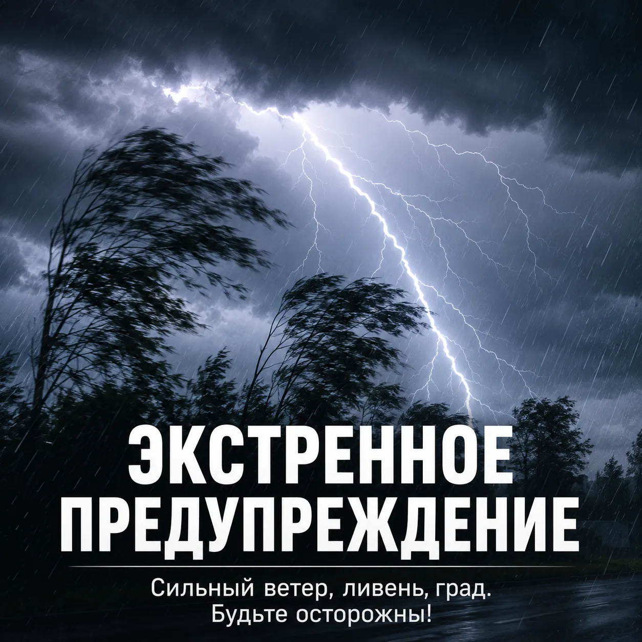⚡ Внимание! В Краснодарском крае объявлено экстренное предупреждение из-за непогоды
