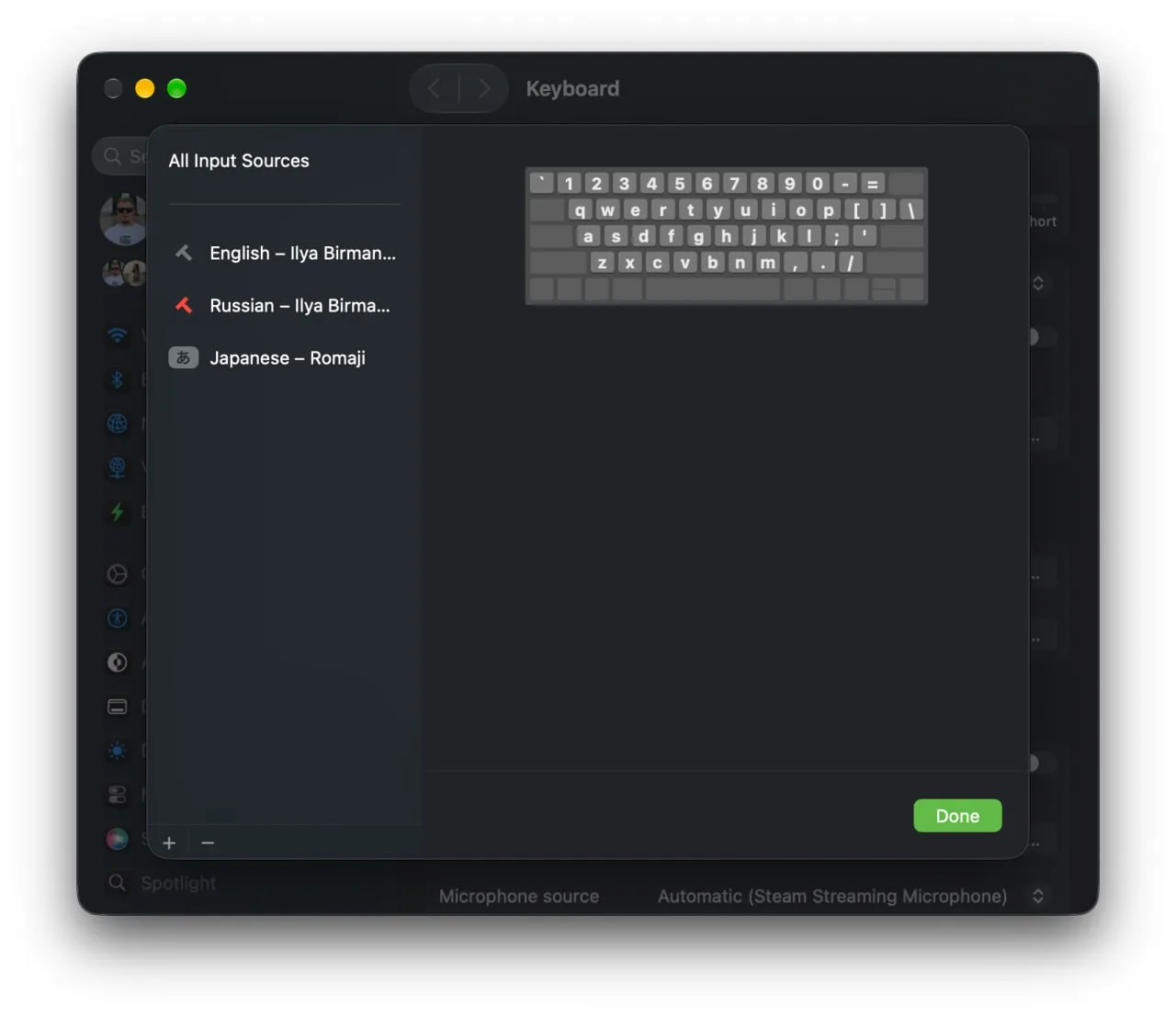 Кстати после обновления macOS до 27ой, английская клавиатура снова возвращается, но ста...