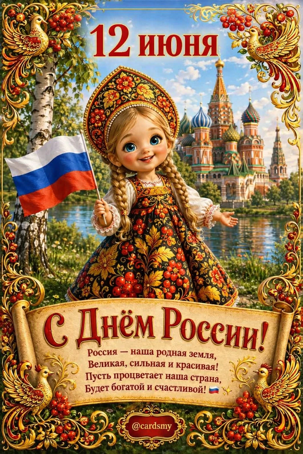 С Днём России! Мира, добра и процветания нашей любимой Родине.