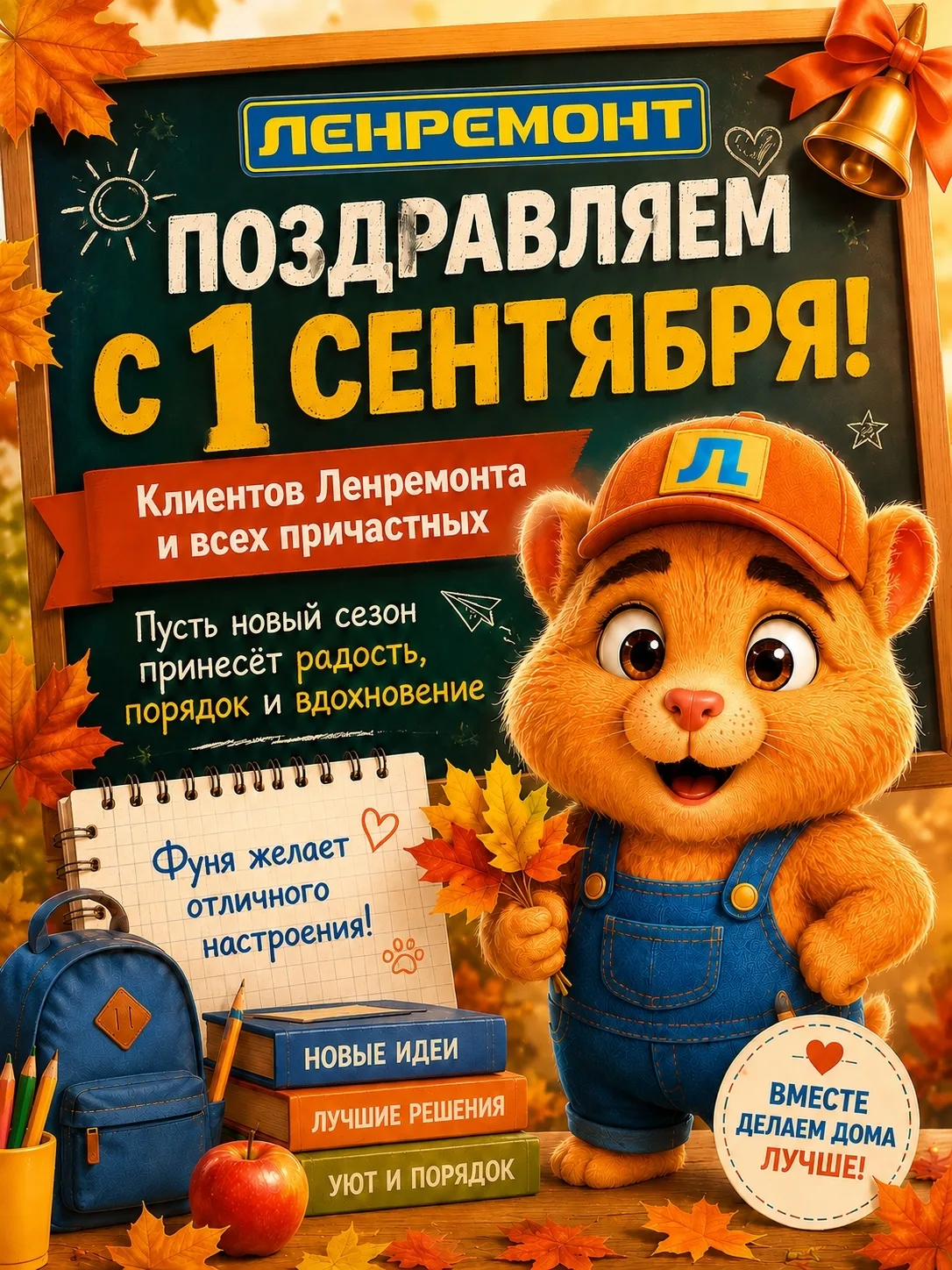 Дорогие друзья, клиенты! Поздравляем всех с наступлением осени и конечно же, С 1 сентяб...