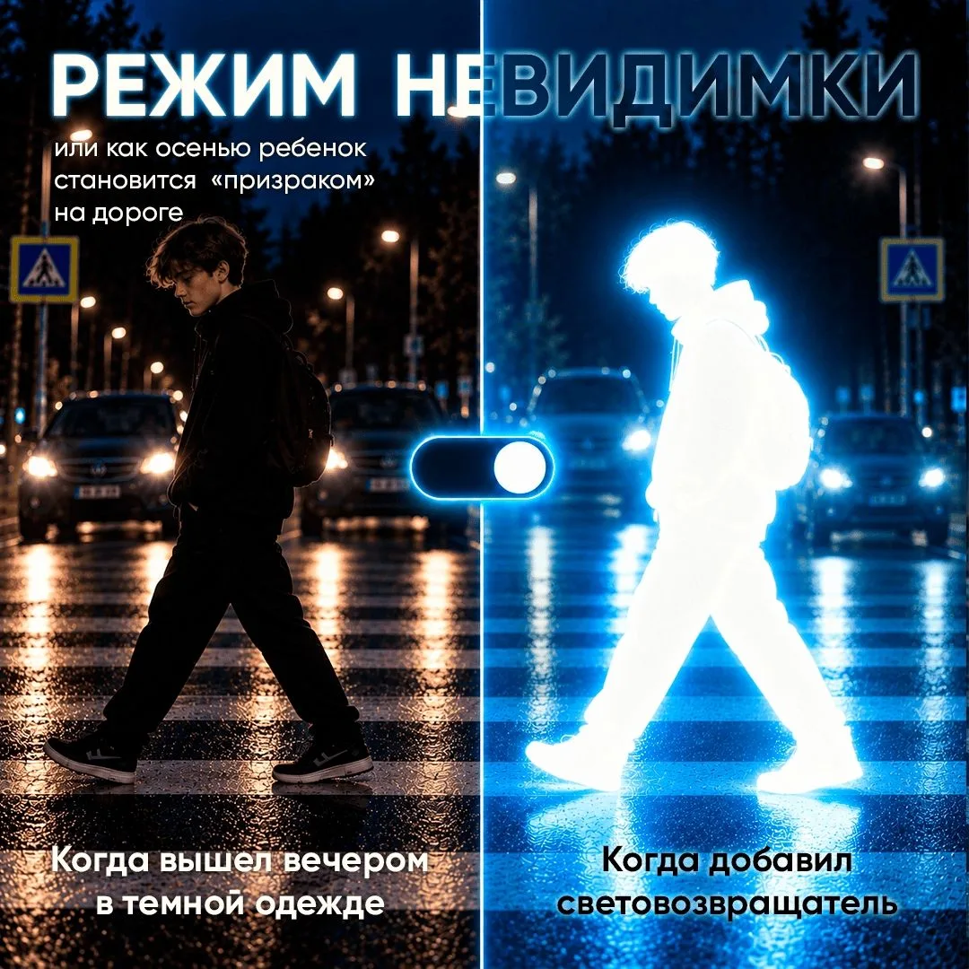 Тёмная одежда делает школьника невидимым на дороге 🚗