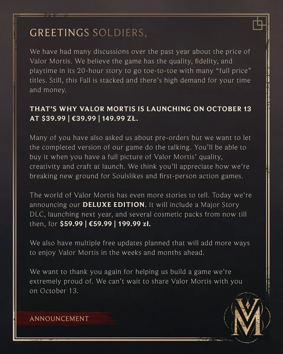 Valor Mortis будут продавать за 40 евро