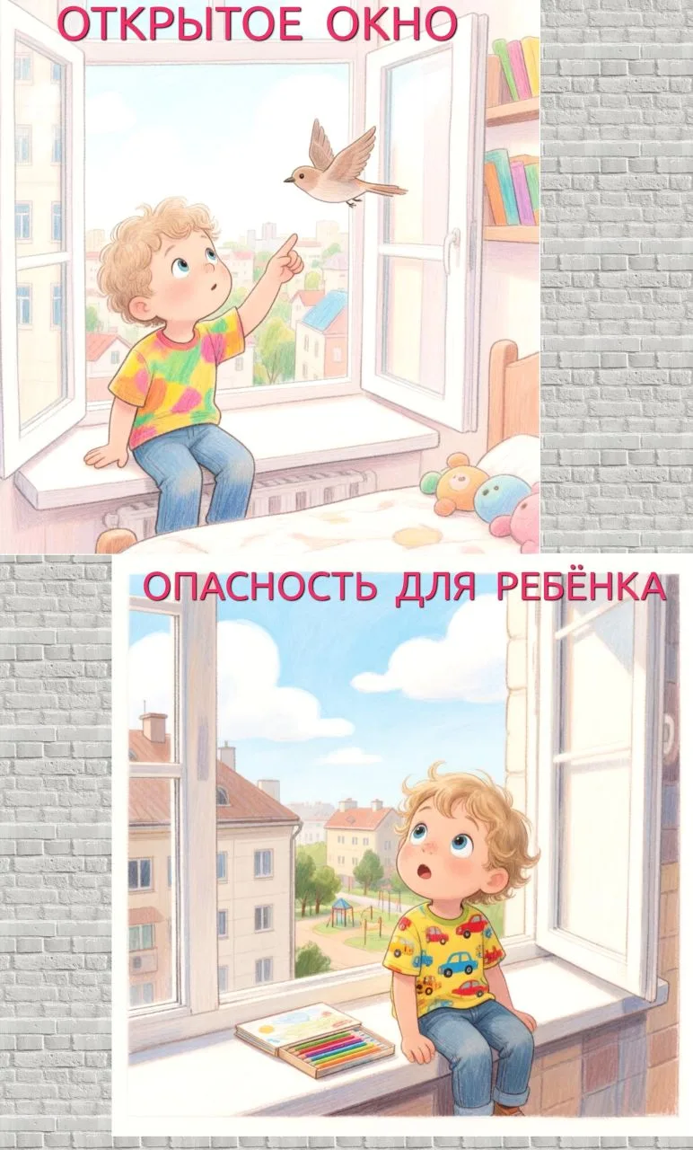 Открытое окно — не место для игр!