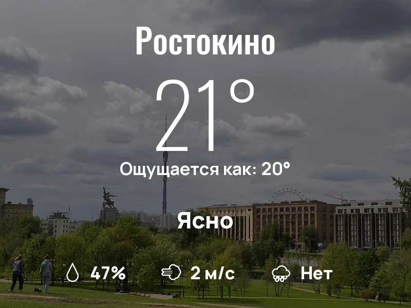 Что с погодой в Ростокино?