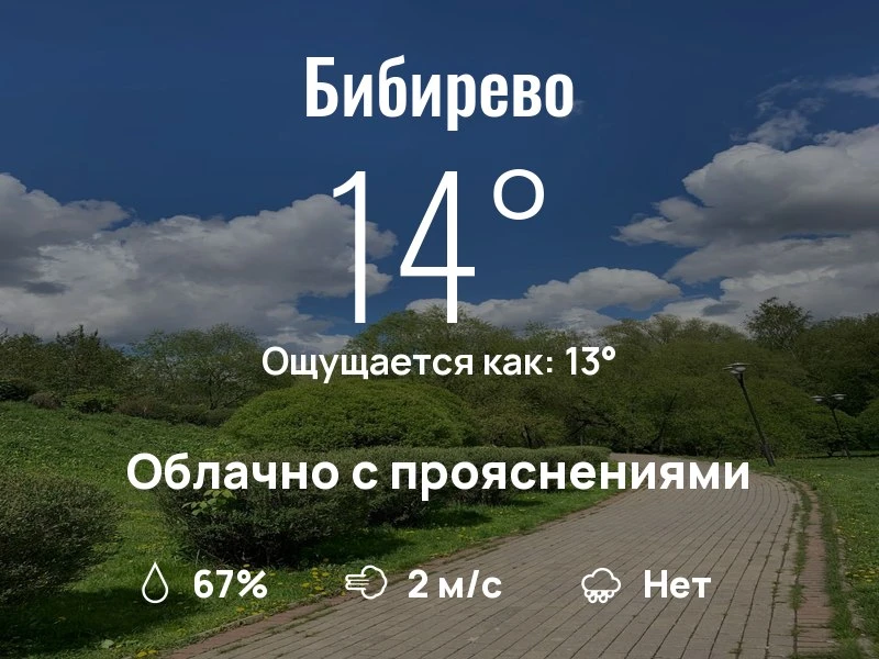 Что с погодой в Бибирево?