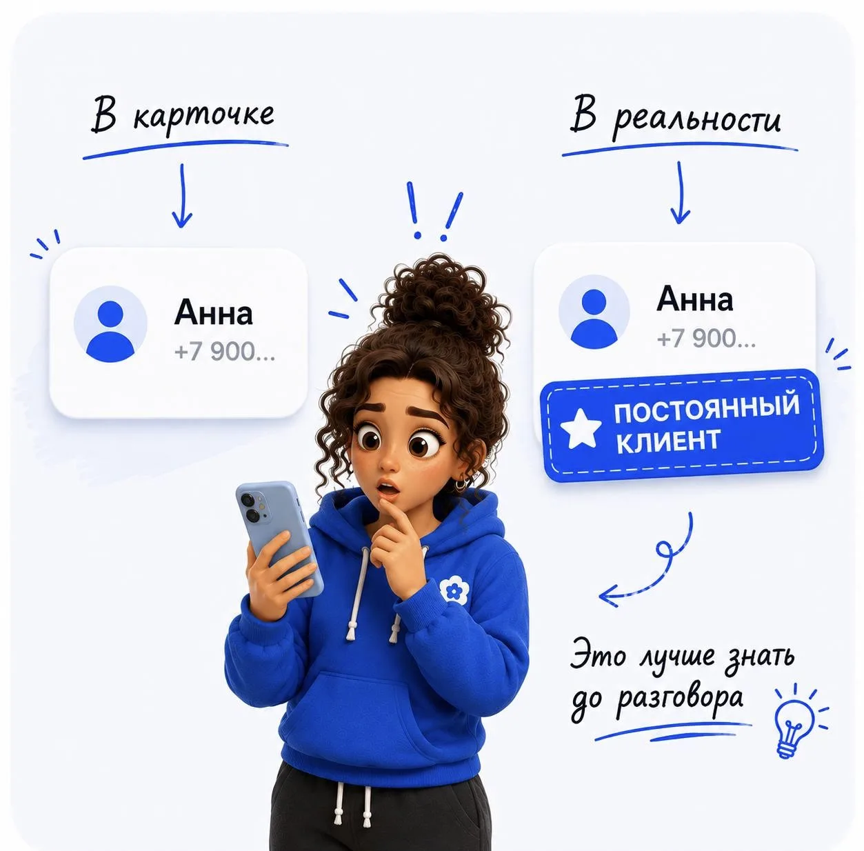 ⚡️Менеджер открывает карточку клиента: