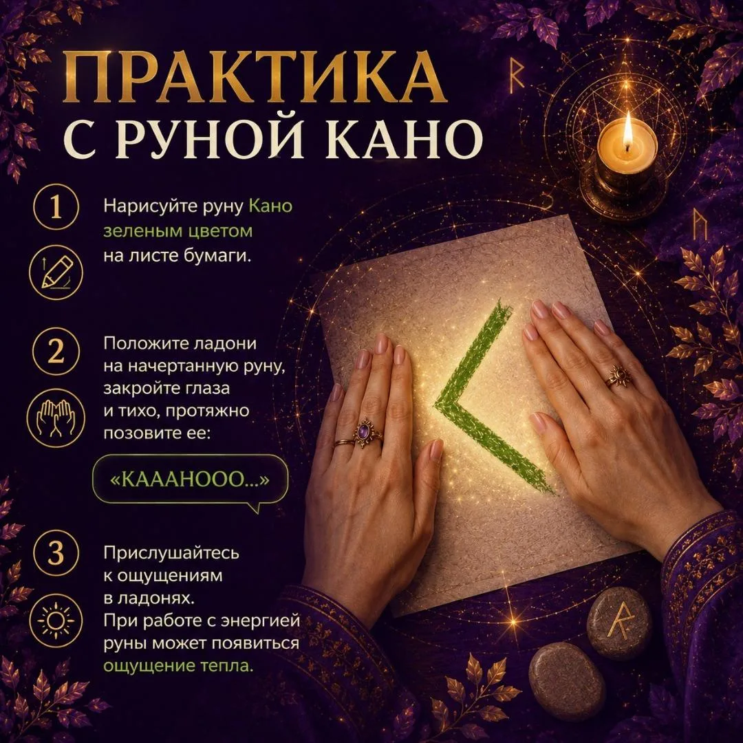 🌿ᚲ ПРАКТИКА С РУНОЙ КАНО ПРИ ПЛОХОМ САМОЧУВСТВИИ