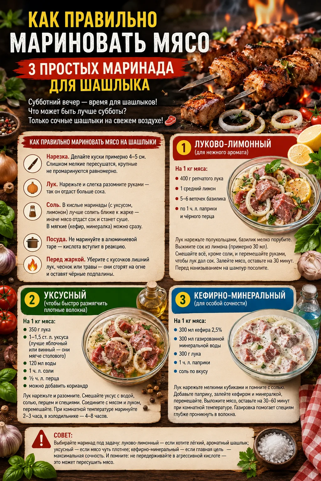 🥩 Как правильно мариновать мясо 👉