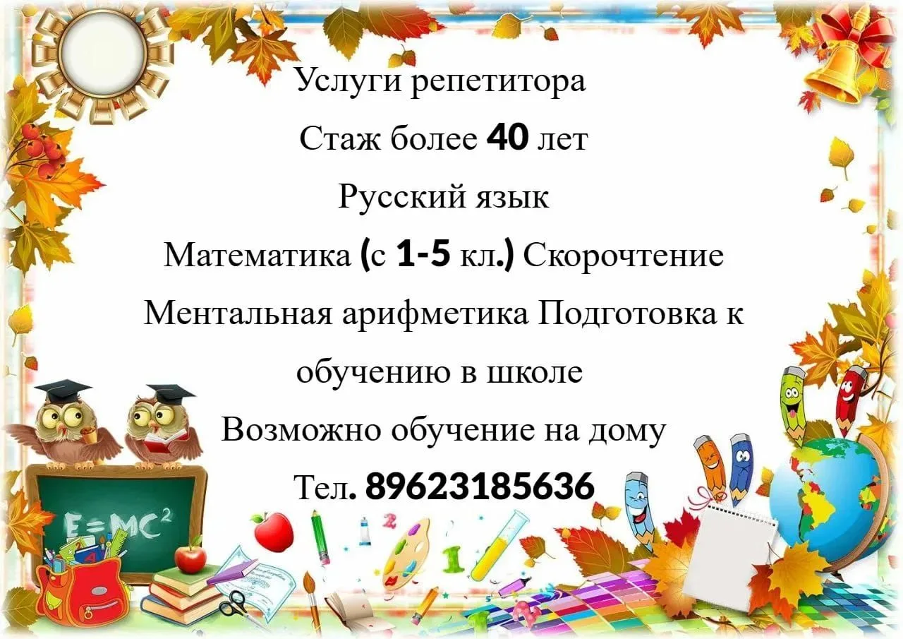Услуги репетитора