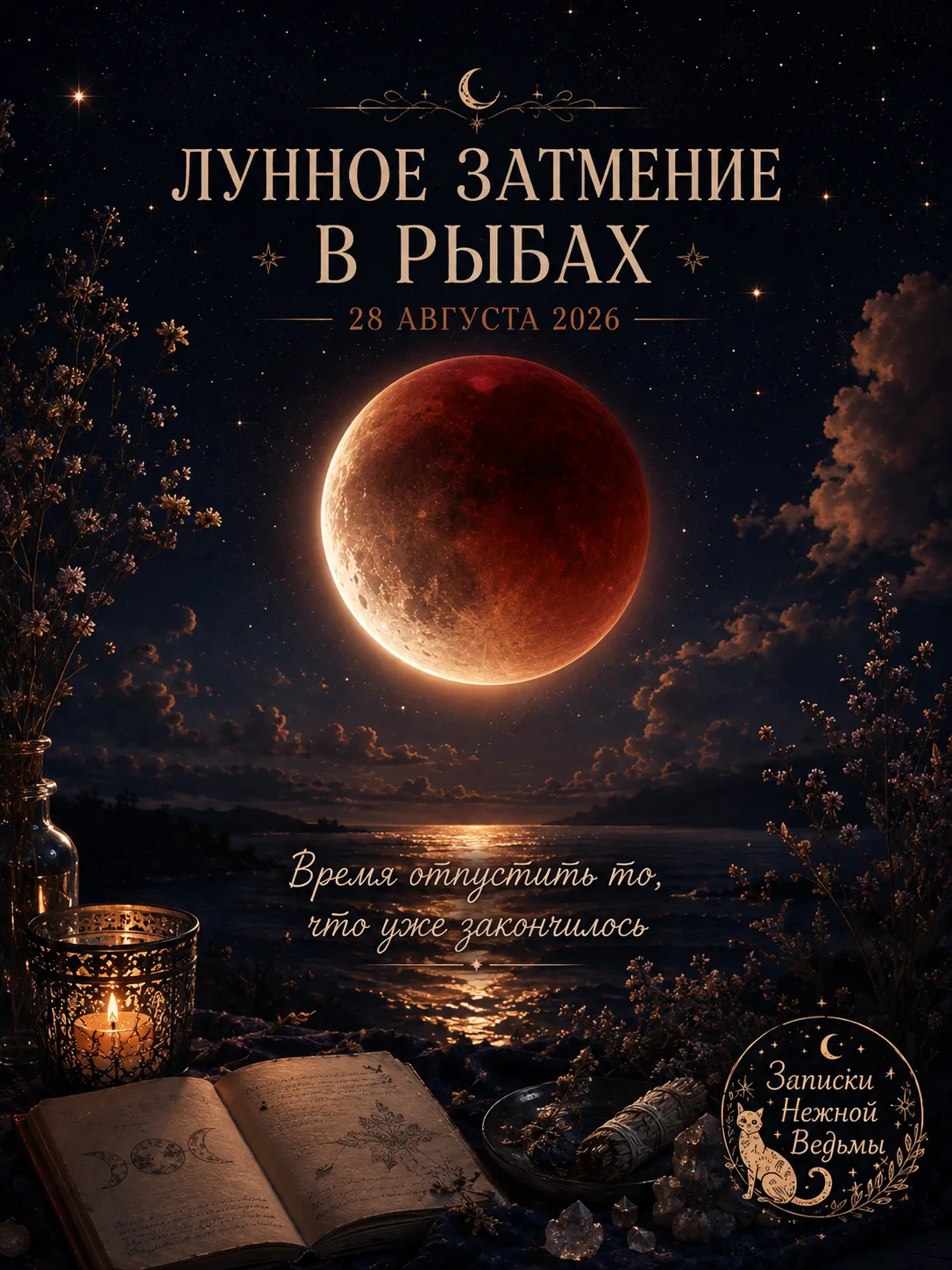 🌕 ЛУННОЕ ЗАТМЕНИЕ В РЫБАХ — 28 АВГУСТА 2026