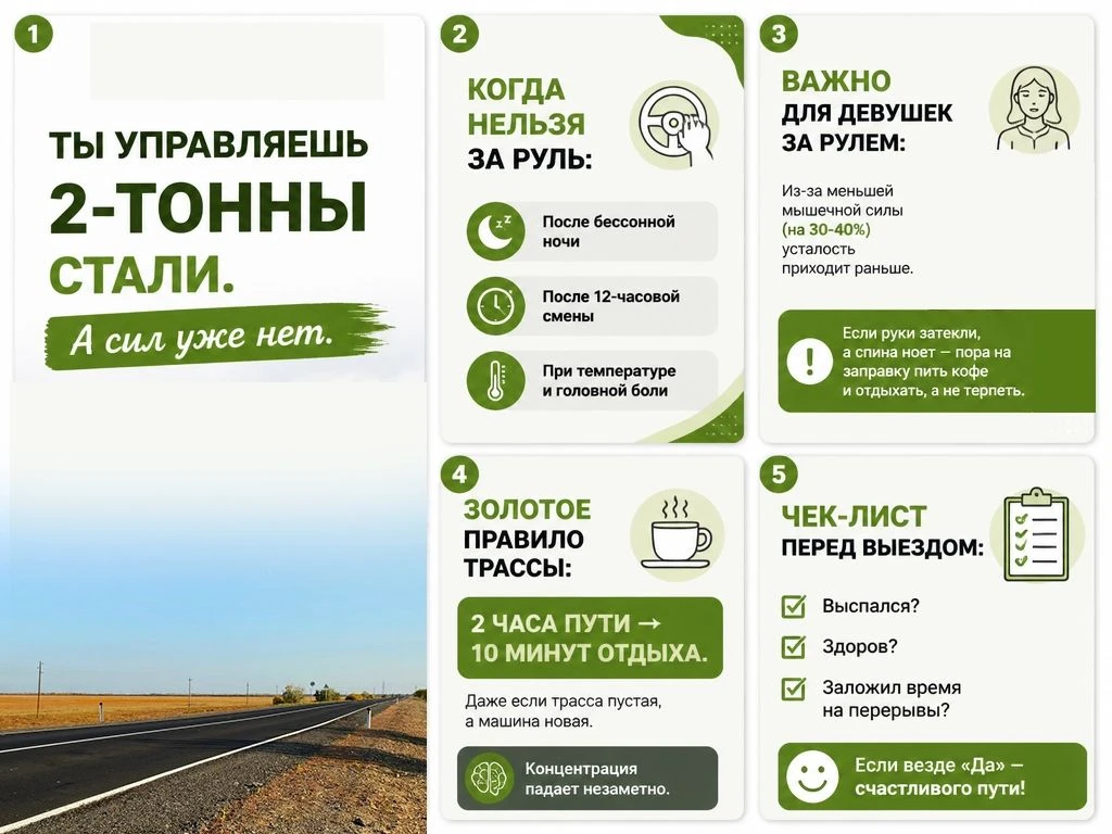 ❗️Сон за рулем = неуправляемая машина на скорости 

ГКУ АО «Астраханьавтодор» напоминает: уставший в