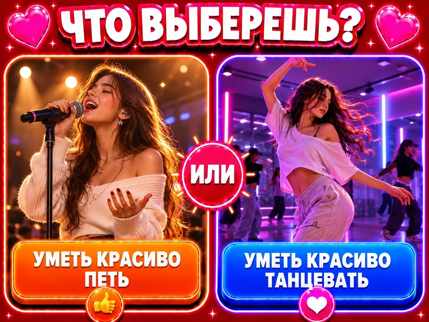 Уметь красиво петь или красиво танцевать?

Что выберешь?