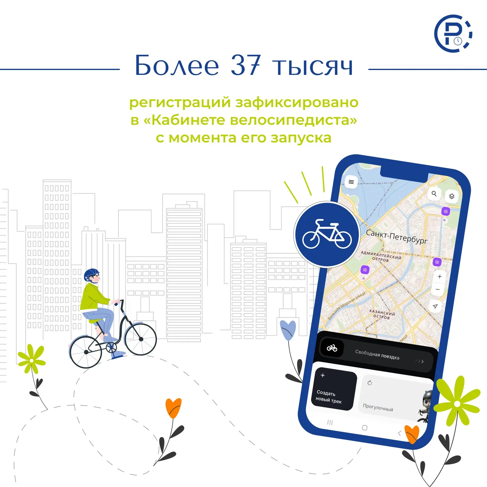 📱🚴🏼 Более 37 тысяч регистраций зафиксировано в «Кабинете велосипедиста» с момента ег...