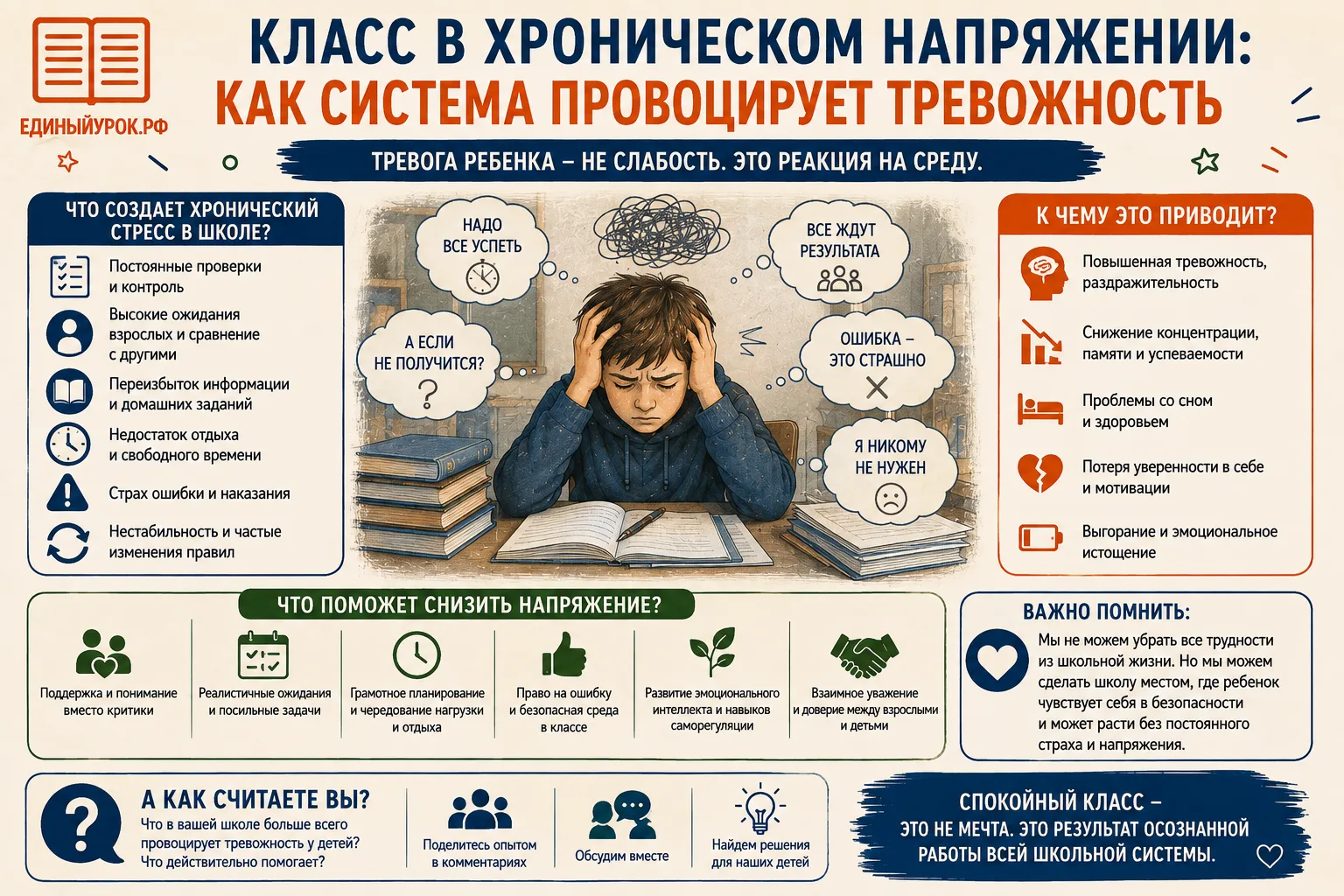 ⏳ Класс в хроническом напряжении: как система провоцирует тревожность