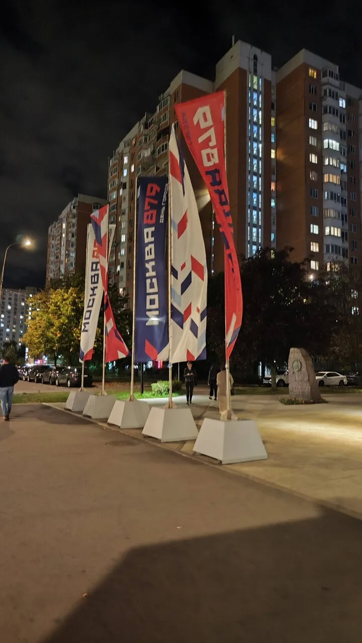 Район готовится ко Дню города. У метро «Бульвар Дмитрия Донского» установили праздничны...
