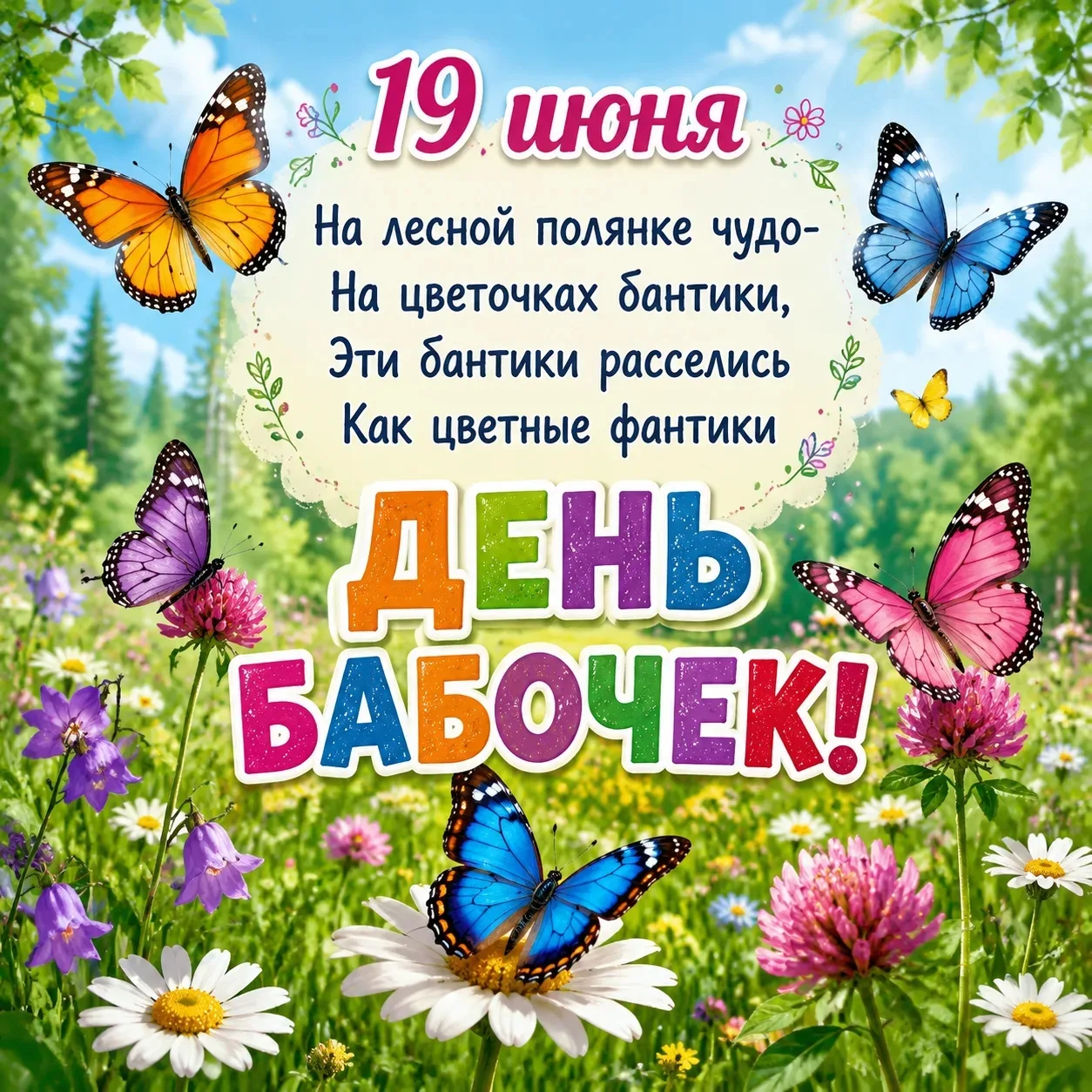 🦋 Сегодня, 19 июня, - День бабочек! 

Эти хрупкие создания - настоящие летние феи 🧚, которые дарят