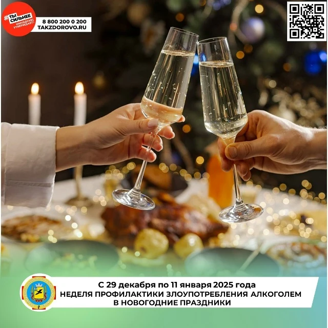 Встречаем Новый год трезво: 29.12 – 11.01 — Неделя профилактики злоупотребления алкоголем.

Друзья, 