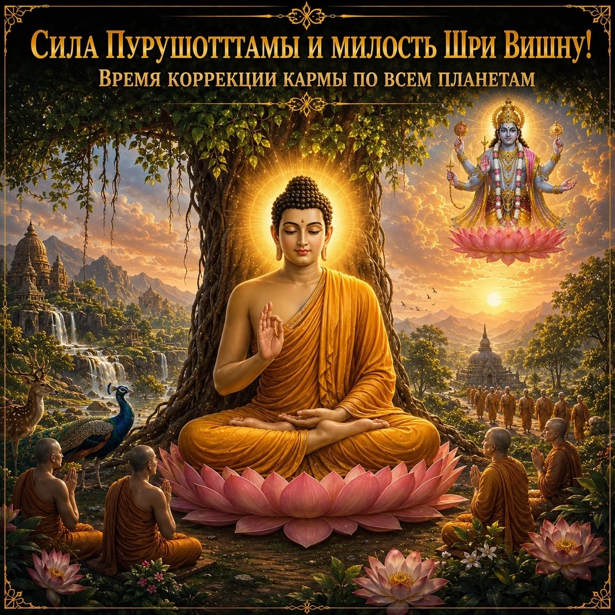 🪷 МОГУЩЕСТВО МЕСЯЦА ПУРУШОТТАМА И ВИШНУ: БУДДА АВАТАР — ГАРМОНИЗАЦИЯ МЕРКУРИЯ
