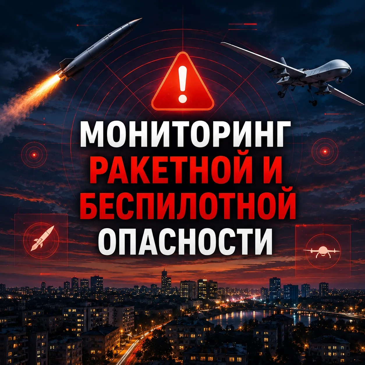 ⚡ В связи с увеличением количества воздушных атак запустили онлайн-сервис мониторинга р...
