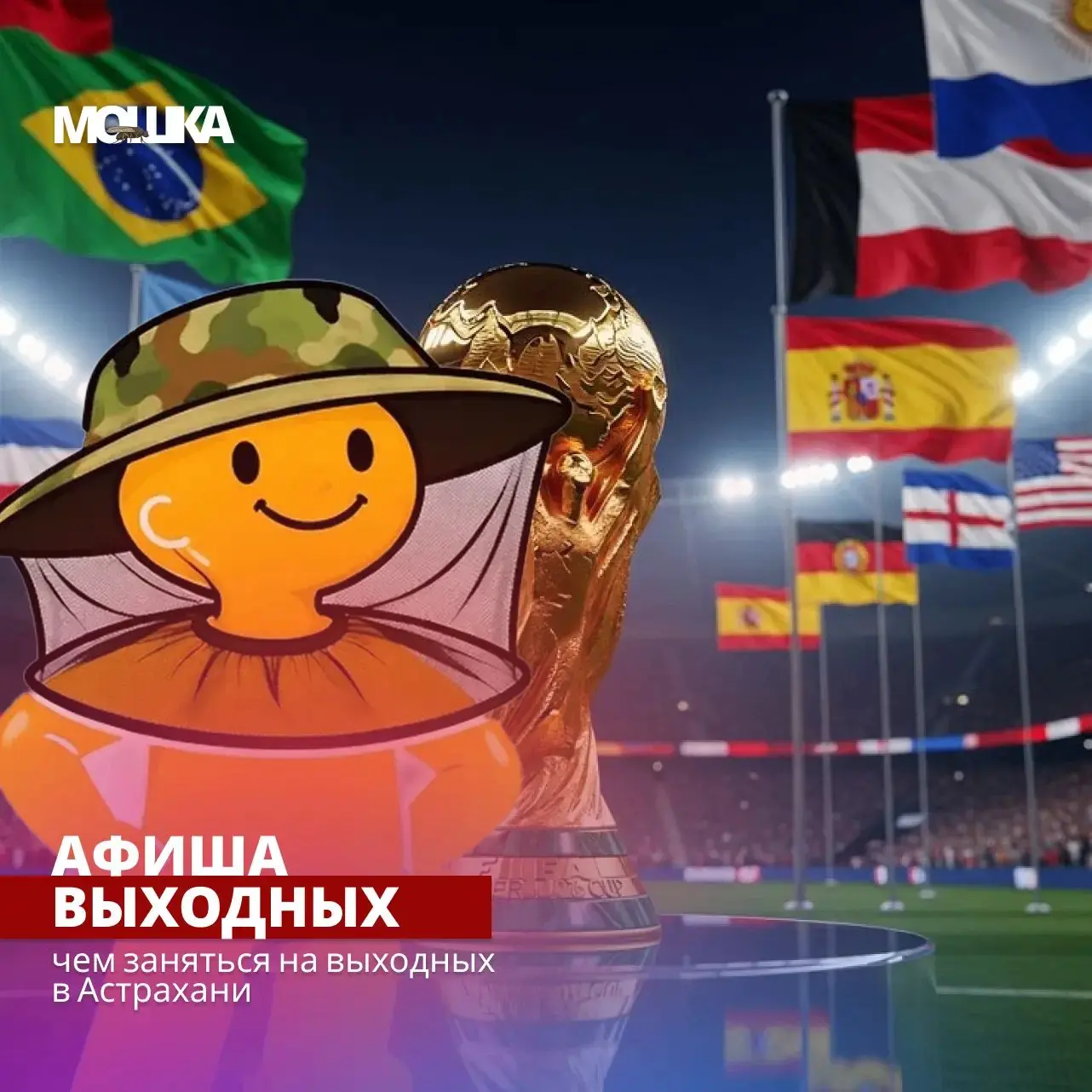 Афиша выходных: кейк-попсы, open-air и финал ЧМ по футболу

Суббота и воскресенье в Астрахани — от к