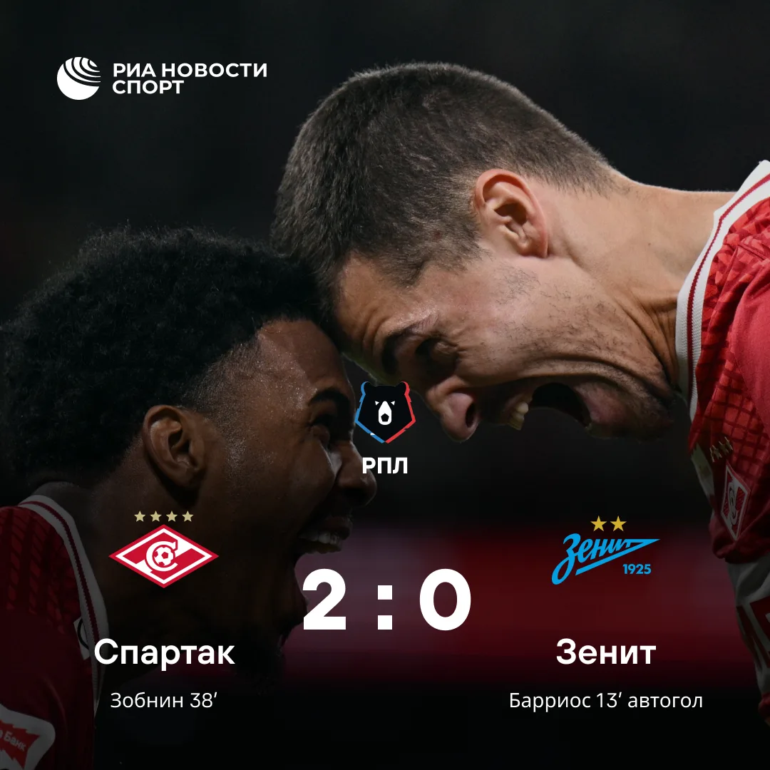 ⚽ «Спартак» оказался сильнее «Зенита» в дерби двух столиц!