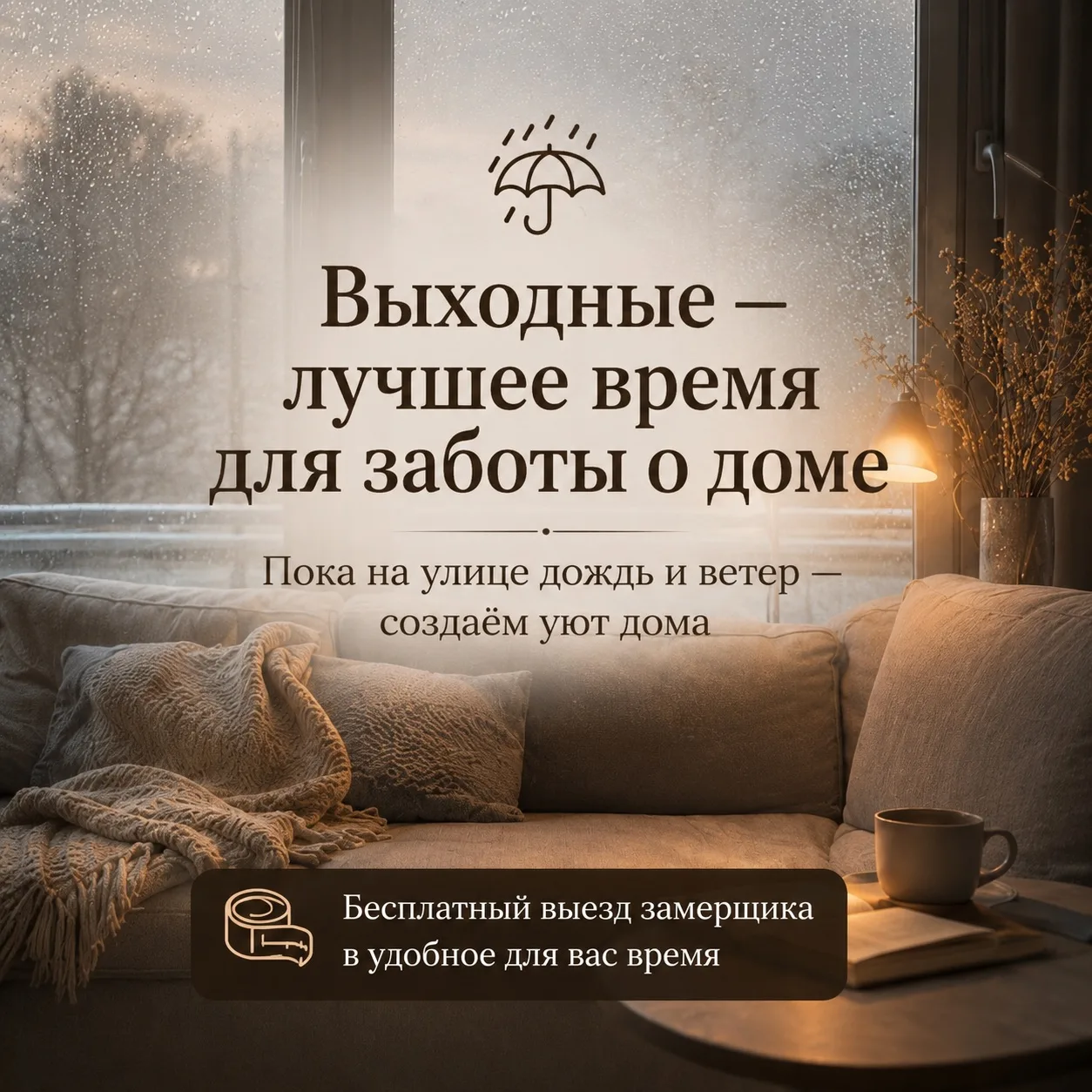 Суббота, дождливая погода, середина дня — самое время заняться уютом дома ☔️