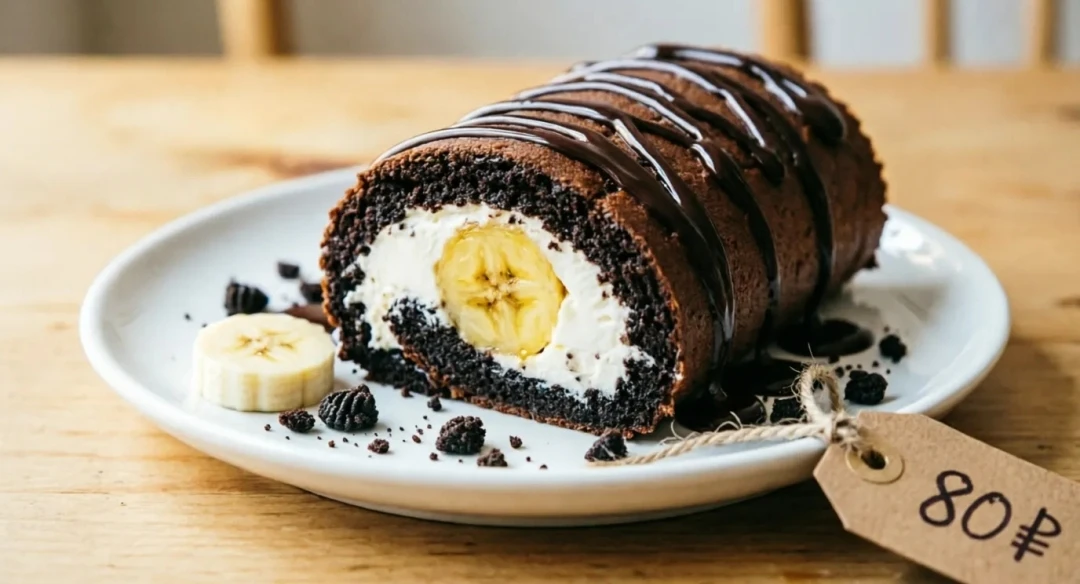 🍫 ШОКОЛАДНО-БАНАНОВЫЙ РУЛЕТ БЕЗ ВЫПЕЧКИ ЗА 15 МИНУТ — 80₽/порция