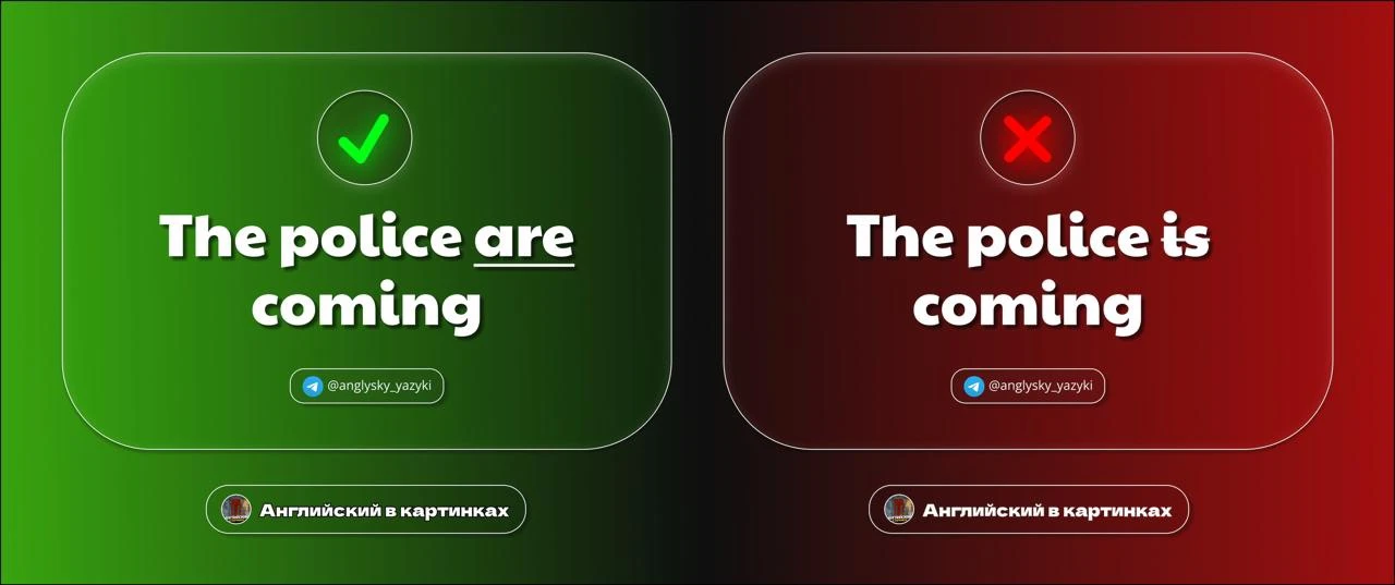 🚔 The police ARE coming — почему police во множественном числе?

Police — слово, которое в английск