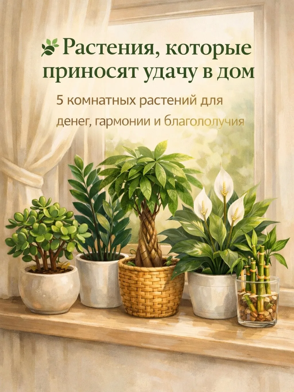 🌿 Комнатные растения, которые приносят удачу в дом