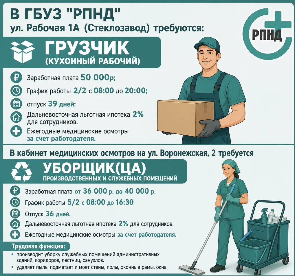 🏥🔥ГОРЯЩИЕ ВАКАНСИИ ГБУЗ "РПНД"!
