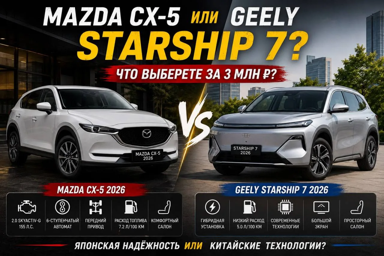 😳 Неожиданный вопрос.

У вас есть 3 миллиона рублей.

Что выберете?

🇯🇵 Mazda CX-5 2026

или

🇨�