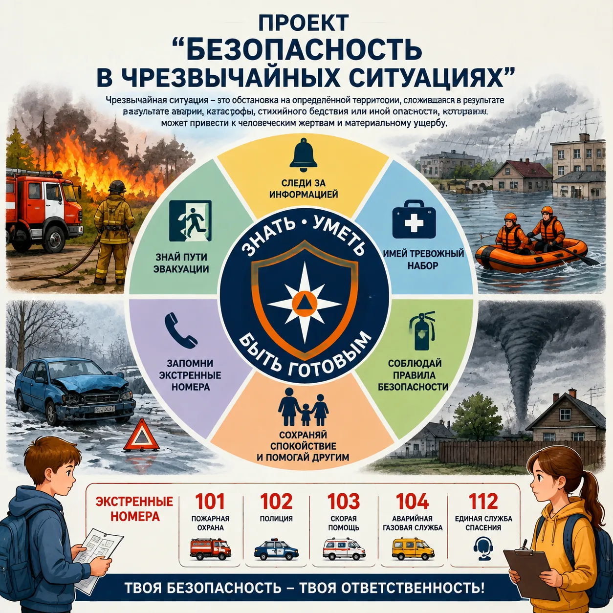 🚨 Что делать ребенку, если в школе или дома начался пожар?