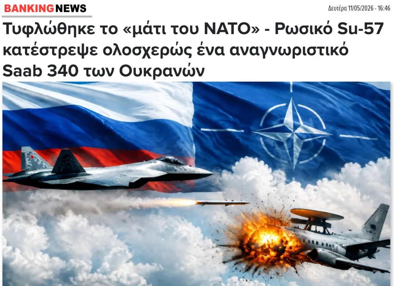 Греческие СМИ 11.05.2026 пишут, что:  «Глаз» НАТО был ослеплен — российский Су-57 полностью уничтожи