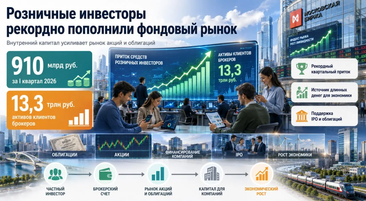 Банк России зафиксировал рекордный приток средств на фондовый рынок: розничные инвестор...
